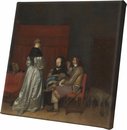 Galante conversatie, bekend al 'De vaderlijke vermaning' | Gerard ter Borch (II) | ca. 1654 | 30cm x 30CM | Canvas | Foto op canvas | Oude meesters