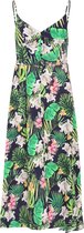 Cassis - Lange jurk met tropische print - Groen