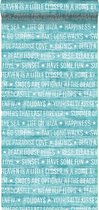 ESTAhome behang zomerse quotes turquoise - 148642 - 53 cm x 10,05 m