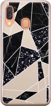 Samsung A40 hoesje siliconen - Abstract painted | Samsung Galaxy A40 case | zwart | TPU backcover transparant