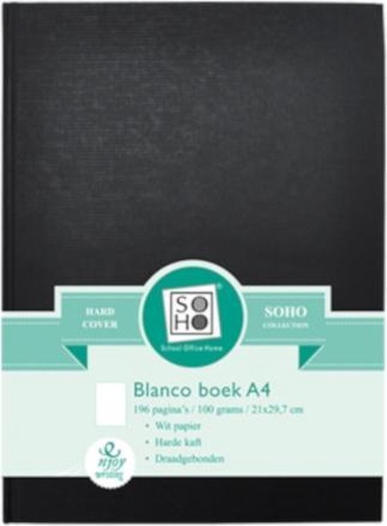 Interesseren wasserette glans Soho Dummyboek Blanco A4 21 X 29,7 Cm Papier Zwart | bol.com