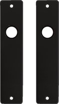 2 paar kortschilden / deurschilden zwart aluminium 18 x 4,1 x 0,65 cm - plaat om deur / loopslot af te sluiten - deurschilden / kortschilden