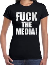 Fuck the media protest t-shirt zwart voor dames L