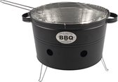 Barbecue/bbq emmer zwart tafelmodel 33 cm - Houtskoolbarbecues rond