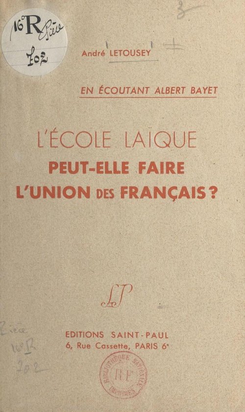 L'école laïque peut-elle faire l'union des Français ? - cover