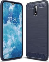 Nokia 2.3 Geborsteld TPU Hoesje Blauw