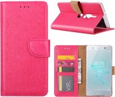 LuxeBass Hoesje geschikt voor Sony Xperia XZ2 Premium - Boekhoesje met kaartvakken - Roze gsm hoesje - telefoonhoes - telefoonhoesjes