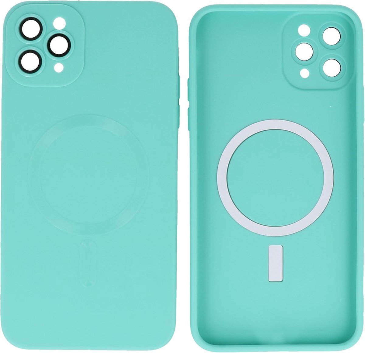 MagSafe Hoesje - Backcover met Camera Beschermer voor de iPhone 11 Pro - Turquoise