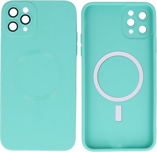 MagSafe Hoesje - Backcover met Camera Beschermer voor de iPhone 11 Pro - Turquoise