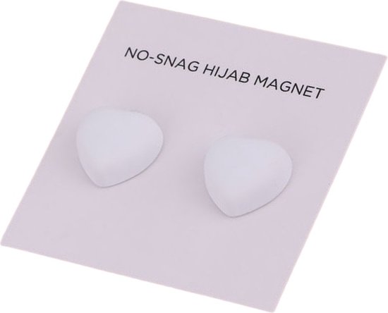 Fako Bijoux® - 2x Magnetische Broche - Hoofddoek Magneet - Sjaal - Hijab Accessoires - Abaya - 14mm - Set 2 Stuks - Mat Wit