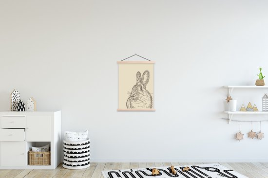 Illustration Vintage d & # 39; une affiche textielposter lapin lattes vierges