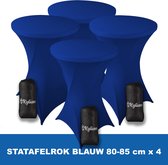 Statafelrok Blauw x 4 – ∅ 80-85 x 110 cm - Statafelhoes met Draagtas - Luxe Extra Dikke Stretch Sta Tafelrok voor Statafel – Kras- en Kreukvrije Hoes