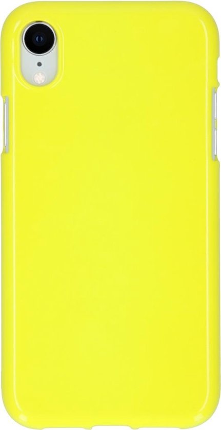 fluweel matras Verzakking Neon Backcover iPhone Xr hoesje - Fluor Geel | bol.com