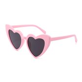 LOUD AND CLEAR® - Hartjes Zonnebril - Dames - Roze - Hart Bril - Hartjes Bril - Bruiloft