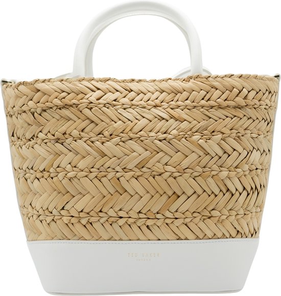 Ted Baker Ivelie Medium Raffia Tote Dames - White - One Size