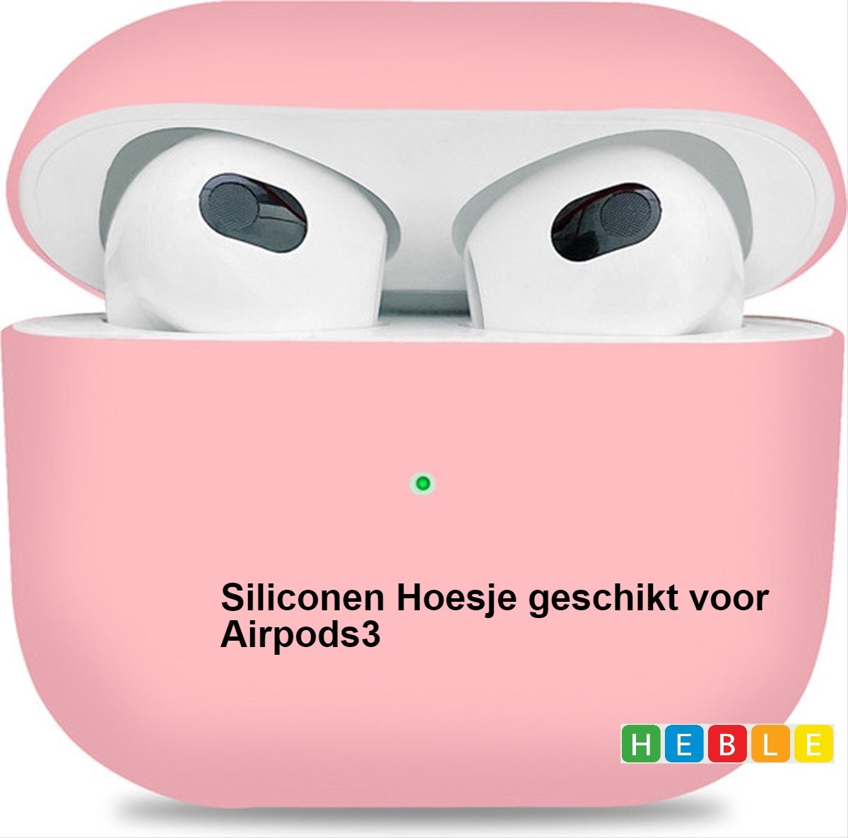 Siliconen hoesje - Geschikt voor Apple AirPods 3 Hoesje in het Roze - van Heble®
