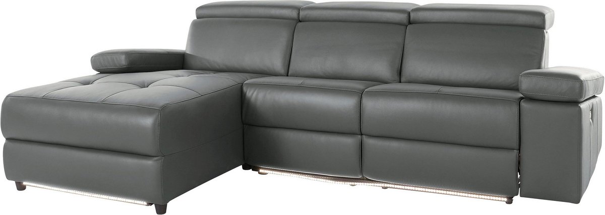 Notio Living Rayland-Chaiselong - Links Elektrisch - Grijs PU