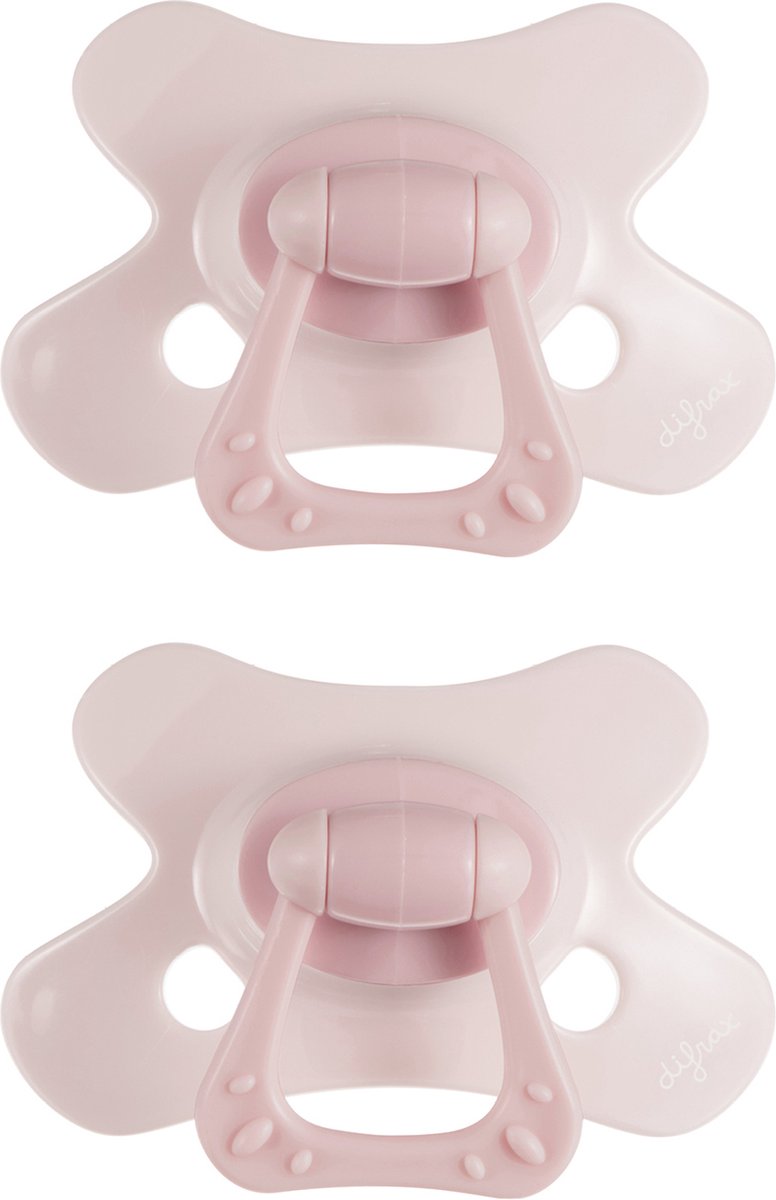 Goedkoopste Difrax Natural Fopspeen 18 Maanden - Lichtroze - 2 Stuks, Siliconen Speen, Gemakkelijk te Accepteren