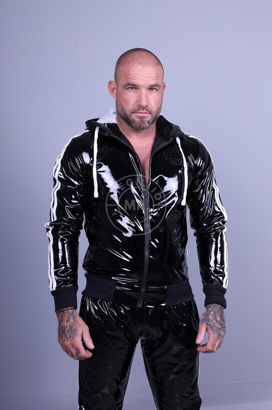 blouson moto homme - veste à rayures - Leather Collection