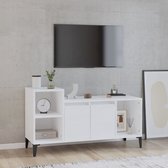 The Living Store TV-kast - Klassiek - Stereokast - Afmetingen- 100 x 35 x 55 cm - Ken- Hoogglans wit