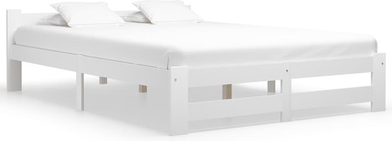 The Living Store Bedframe Grenenhout - 120 x 200 cm - Wit