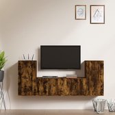 The Living Store TV-meubel - Gerookt eiken - 2x 57 x 34.5 x 40 cm - 2x 40 x 34.5 x 80 cm