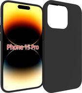 iPhone 15 Pro Hoesje - MobyDefend TPU Gelcase - Mat Zwart - GSM Hoesje - Telefoonhoesje Geschikt Voor iPhone 15 Pro