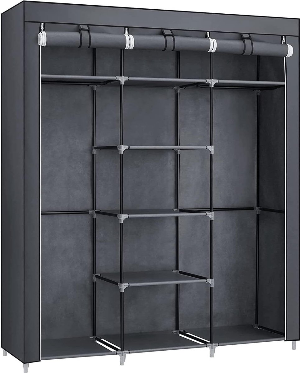 Ryg12G Vouw/Kledingkast, 175 x 150 x 45 cm, Grijs, kledingkast