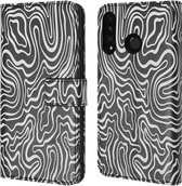 iMoshion Hoesje Geschikt voor Huawei P30 Lite Hoesje Met Pasjeshouder - iMoshion Design Bookcase smartphone - Meerkleurig / Black And White