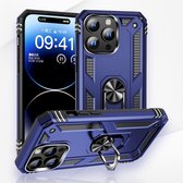 iPhone 15 Pro Ultieme Armor Hoesje | Extreme ShockProof iPhone 15 Pro Hoesje | Ultra Luxe Hybrid Armour iPhone 15 Pro Case | 360° Rotating Ring Grip Kickstand