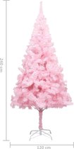 vidaXL - Kunstkerstboom - met - verlichting - en - kerstballen - 240 - cm - PVC - roze