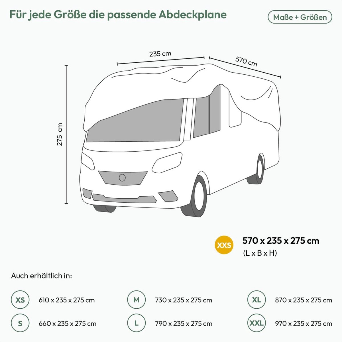 HOUSSE DE PROTECTION CAMPING CAR 660 X 235 X 270 CM