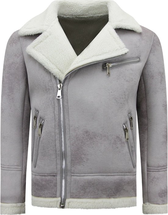 Tony Backer imitation fourrure manteau - Lammy manteau - veste grise / veste d'hiver homme veste homme taille M