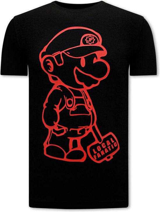 Cartoon Design Heren T-shirt - Zwart