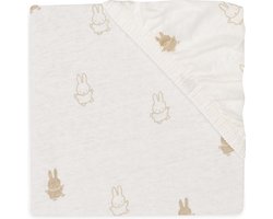 Jollein x Nijntje - Hoeslaken Jersey 60x120cm - Wieg, Ledikant, Babybed - Happy Miffy - Nougat