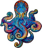 UNIDRAGON Houten Puzzel Voor Volwassenen Dier - Magnetische Octopus - 200 stukjes - Medium 33x28 cm