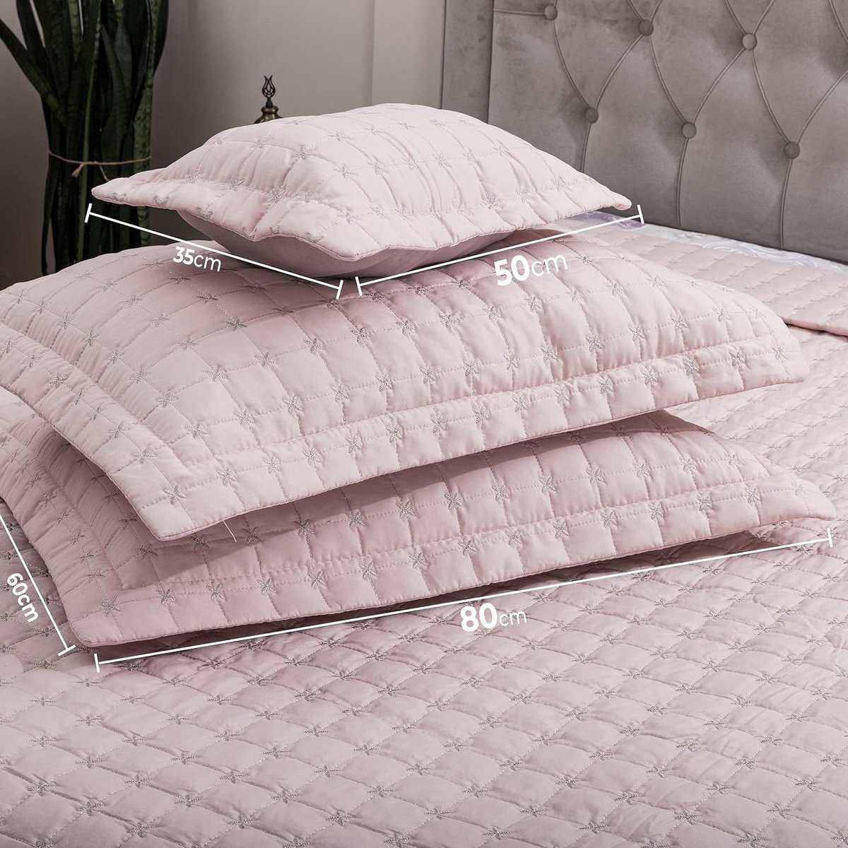 Atmosphera Bedsprei Dolce 240x260 2 Kussens 60x60 - Oud Roze Dubbelzijdig Sierlijk Patroon