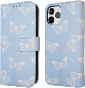 iMoshion Hoesje Geschikt voor iPhone 12 Pro / 12 Hoesje Met Pasjeshouder - iMoshion Design Bookcase smartphone - Blauw / Butterfly