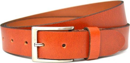 Bruine taupe suède riem met zilveren gesp leren herenriem bruin