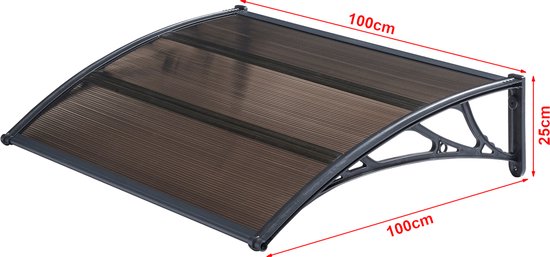 Deurluifel-Voordeur Afdak- Afdak Voordeur Deurluifel voor Terrasdak, Balkon, Raam, Gevel, Airconditioning, Gebroken Wit (98x200cm