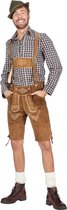 Wilbers & Wilbers - Boeren Tirol & Oktoberfest Kostuum - Arnold Aus Tirol Blouse Blauw Wit Geblokt Man - Blauw, Wit / Beige - Small - Bierfeest - Verkleedkleding