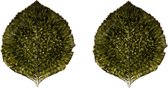 Costa Nova Riviera servies Hydrangea blad bord donkergroen set van 2 - 22 cm