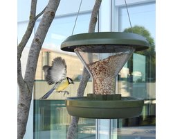 vogelvoederhuisje Davos SMART BIRDS. Voer vogels - geen knaagdieren! Robuust + betrouwbaar op te hangen. Herbruikbaar. 2 voederkamers. Gemaakt in de EU. Lichtblauw