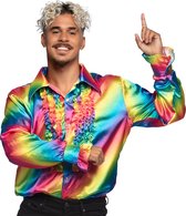 Boland - Party shirt rainbow (XL) - Volwassenen - Danser/danseres - 80's & 90's - Disco- Pride - Progress