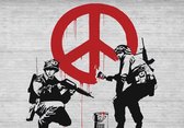 Fotobehang - Vlies Behang - Banksy Graffiti - Straatkunst - 208 x 146 cm