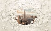 Fotobehang - Vlies Behang - New York door Gebroken Muur 3D - 208 x 146 cm