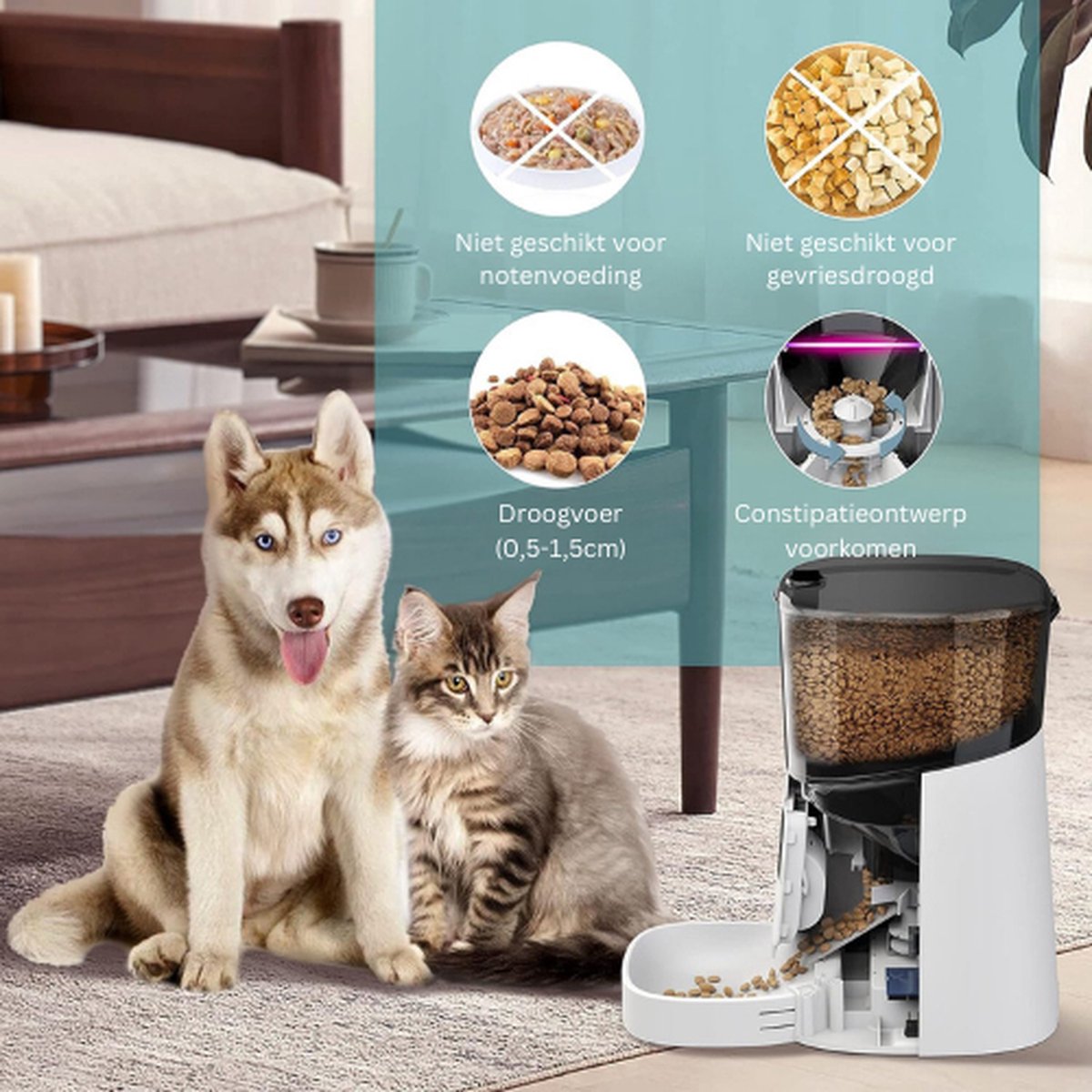 Automatische voerbak - Wit - Voerautomaat Met App - afbeelding 2