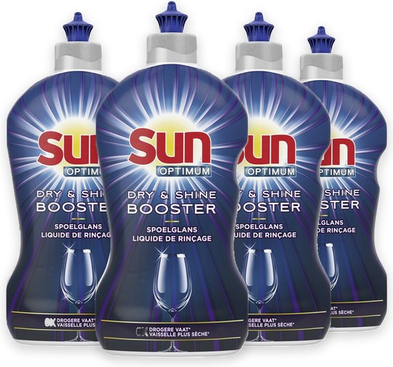 Sun - Glansspoelmiddel voor Vaatwasser - Optimum - Dry & Shine Booster - 4  x 450 ml -... | bol.com