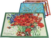 Set van 4 placemats placemats antislip hittebestendig versierd met Vincent Van Gogh gemengd