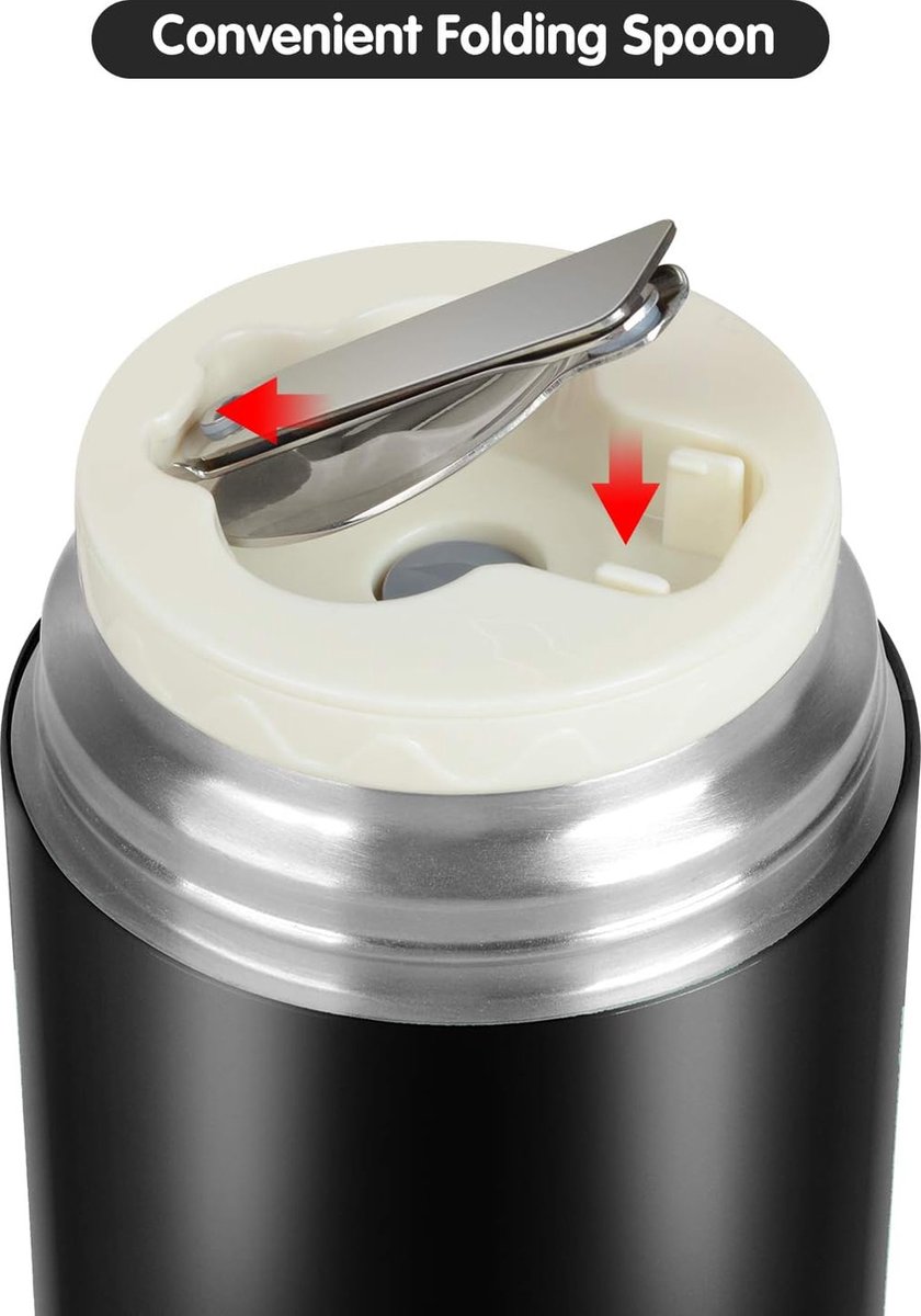 yotutun Thermocontainer voor eten, thermo-lunchbox, warmhouden, roestvrij staal, voedselcontainer, thermocontainer met handvat om eten warm te houden, container voor maaltijden, eten, mueslibeker